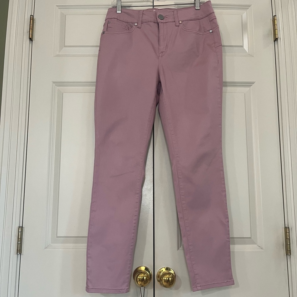 Seven7 High Rise Skinny Booty Shaper Pink Jeans, Size 8